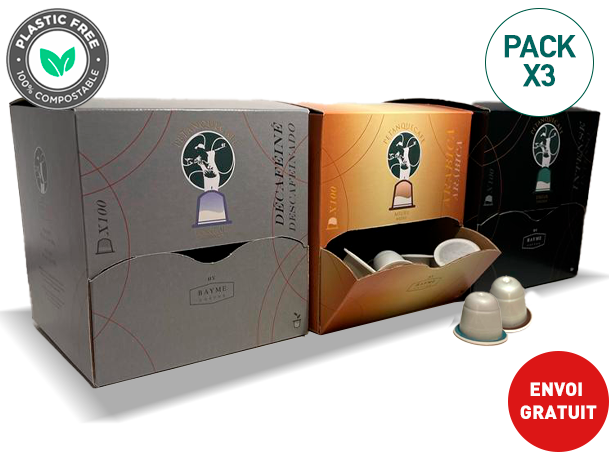 <span style="color:green">300 CAPSULES <BR>TRIPLETS MIXTES - Combinez 3 boîtes (0,19€/unité)<br>TVA INCLUSE</span>